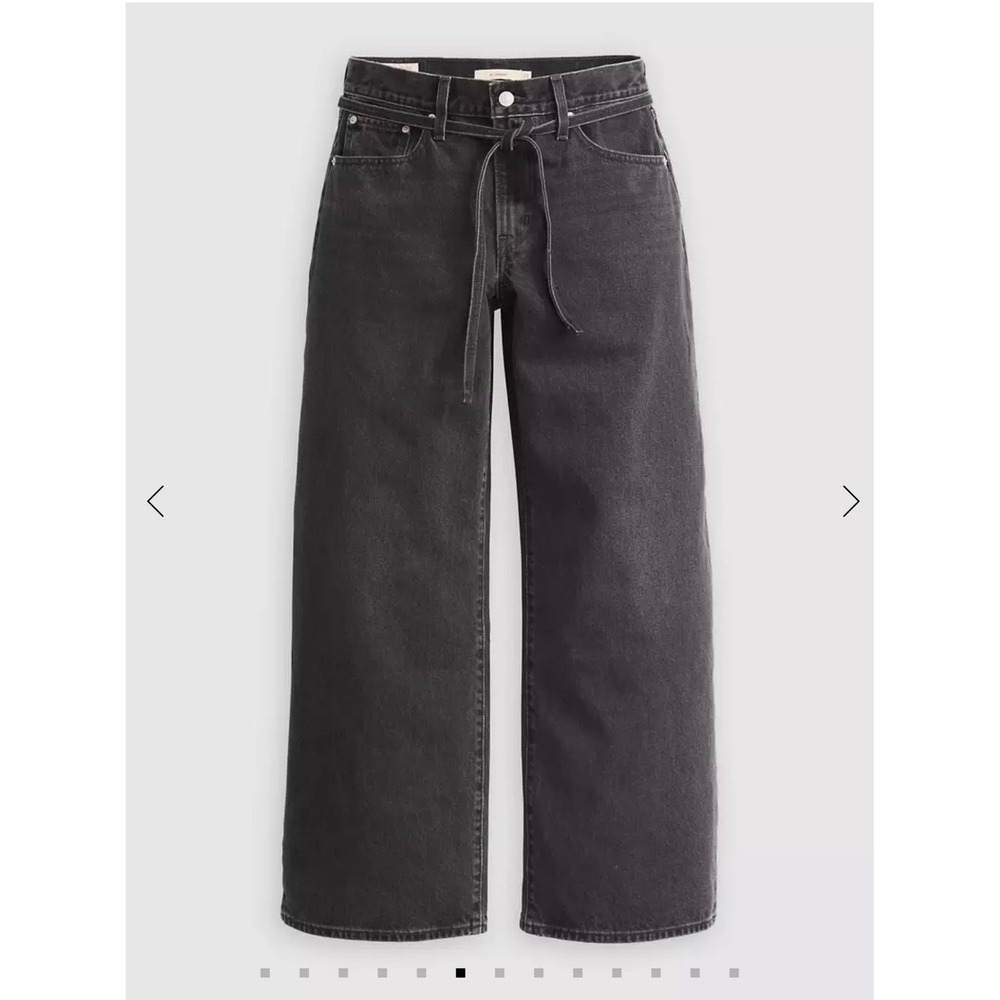 Levis Premium Women's 26 x 29 XL Straight Baggy Wide Leg Jeans Faded Black